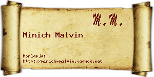 Minich Malvin névjegykártya